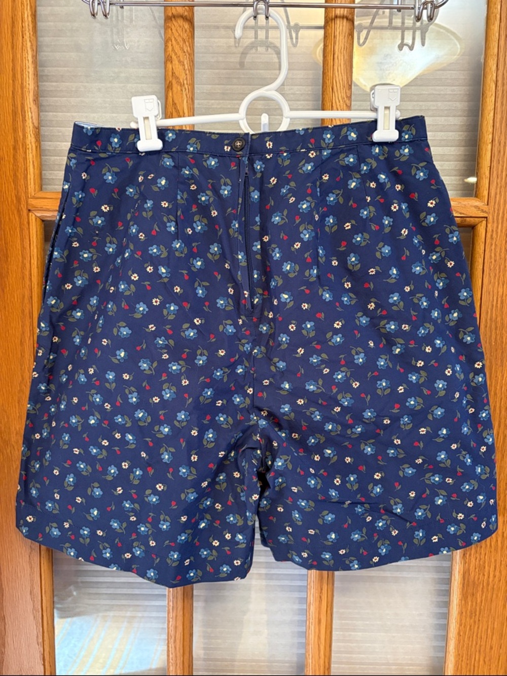 EUC L.L. Bean Blue Floral Cotton Shorts